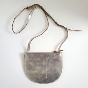 Minor History Orbit Women's Leather Crossbody Bag Gold Metallic Half Moon
